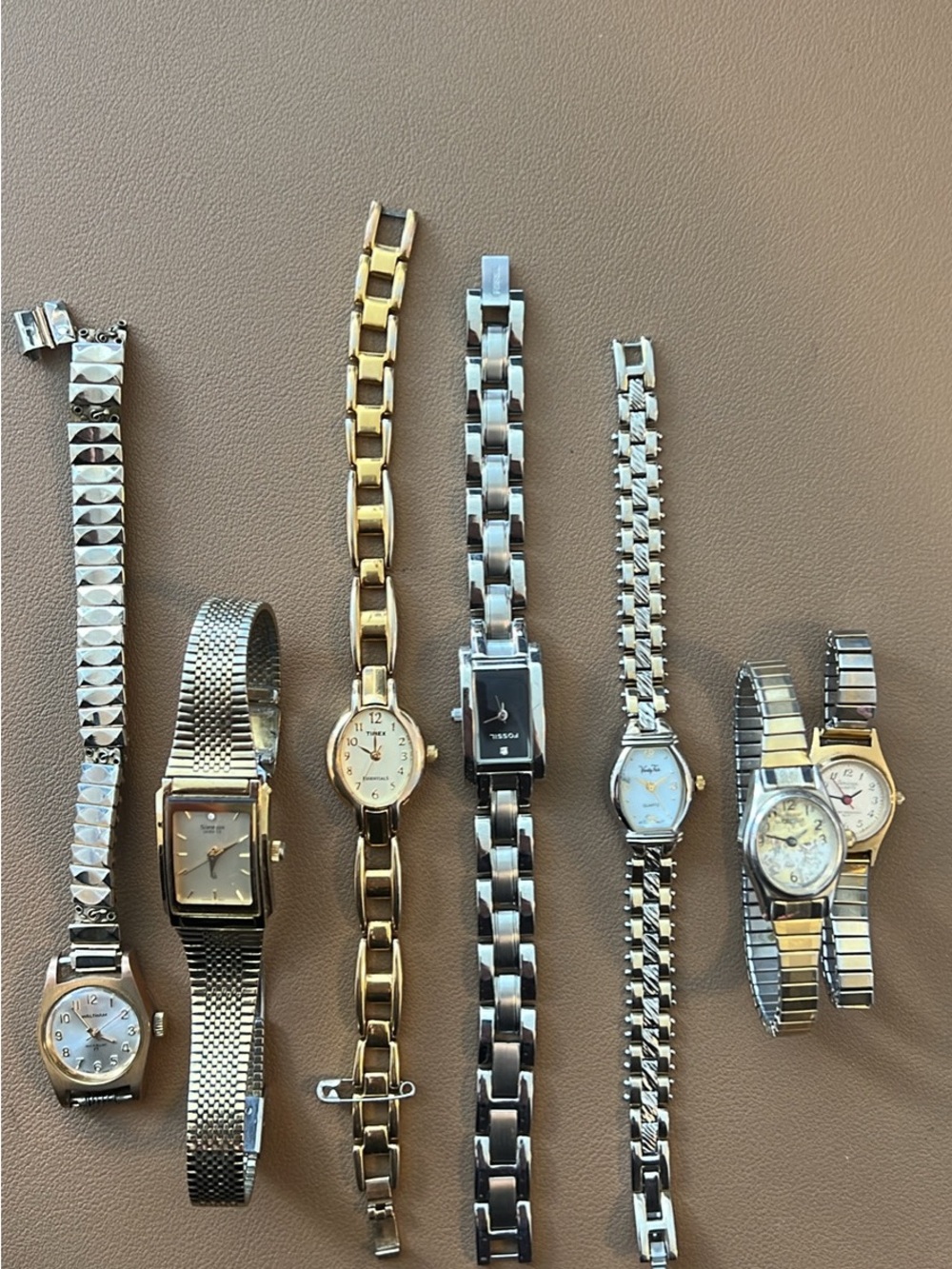 Vintage Women’s Two-Tone, Gold and Silver Watch Lot - TIMEX, FOSSIL, WALTHAM,ETC